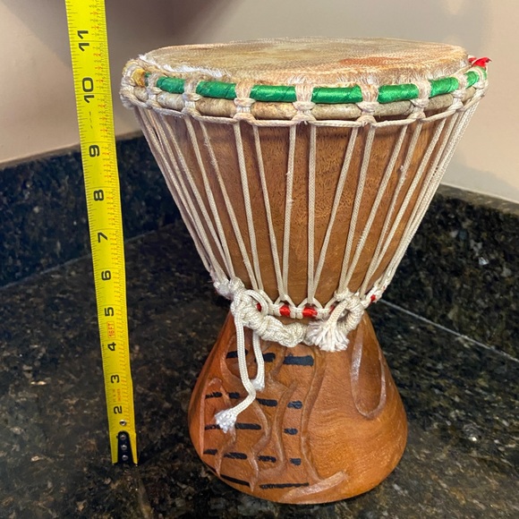 Drum Djembe Vintage Drums, Wood and Hide Tribal Instruments Handmade - Picture 7 of 8